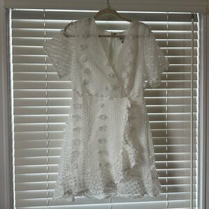 She + sky white ruffle dress